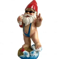 Miniature Resin Statue, Bikini Gnome Elf Statue, Garden Gnome Swimming Gnome Statue, Fairy Garden Landscape, Outdoor Garden Yard Lawn Bonsai Decoration