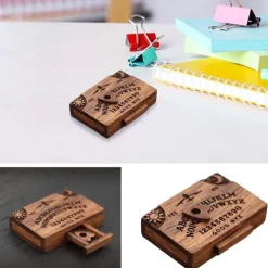 Miniature Spirit Board with Drawer Ouija Board,Wooden Ouija Boards Miniatures with Planchettes, Emotional Love Drawer, Mini Ouija Board for Home Decor Halloween Decorations