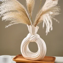 Minimalist Spiral Circle Vase, Resin Home Decor for Dining Room, Hotel, Restaurant, Tabletop and Entryway Decoration, Ideal for Floral and Green Plant Hydroponics, All-Season Use