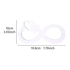 Minimalist White Infinity Symbol with Heart Decor – PVC Tabletop Ornament for Home Decoration, Festive Decor, and Warm Wedding Theme Display