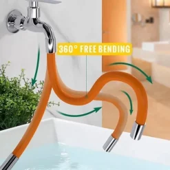 Mintiml Faucet Extender Universal Faucet Extension Pipe 1/2' Connnetor Extension Tube For Outer Joint Wavsh Basin Splash Head