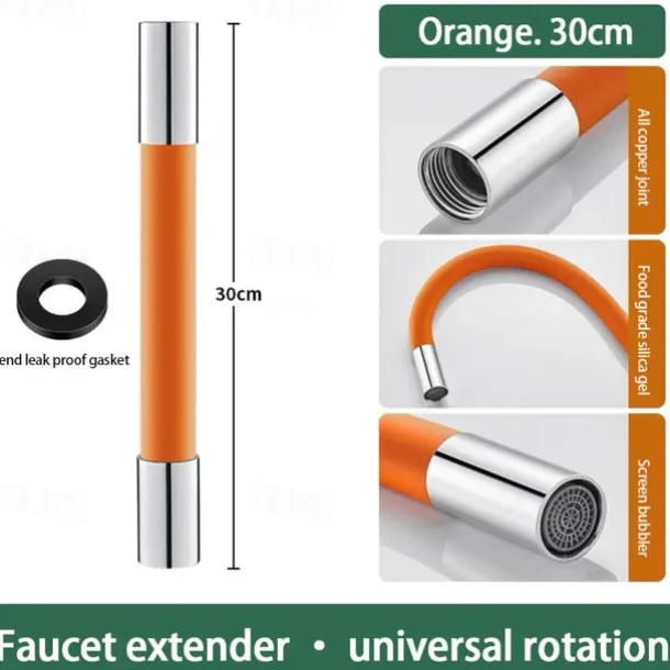 Mintiml Faucet Extender Universal Faucet Extension Pipe 1/2' Connnetor Extension Tube For Outer Joint Wavsh Basin Splash Head