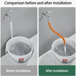 Mintiml Faucet Extender Universal Faucet Extension Pipe 1/2' Connnetor Extension Tube For Outer Joint Wavsh Basin Splash Head