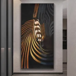 Mintura Handmade Abstract Zebra Animal Oil Paintings On Canvas Wall Art Decoration Modern Pictures For Home Decor Rolled Frameless Unstretched Painting