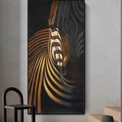 Mintura Handmade Abstract Zebra Animal Oil Paintings On Canvas Wall Art Decoration Modern Pictures For Home Decor Rolled Frameless Unstretched Painting