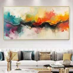 Mintura Handmade Abstract Oil Paintings On Canvas Wall Art Decoration Modern Picture For Home Decor Rolled Frameless Unstretched Painting