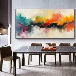 Mintura Handmade Abstract Oil Paintings On Canvas Wall Art Decoration Modern Picture For Home Decor Rolled Frameless Unstretched Painting