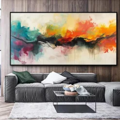 Mintura Handmade Abstract Oil Paintings On Canvas Wall Art Decoration Modern Picture For Home Decor Rolled Frameless Unstretched Painting