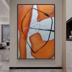 Mintura Handmade Abstract Oil Paintings On Canvas Modern Wall Art Room Decoration Picture For Home Decor Rolled Frameless Unstretched Painting