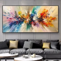 Mintura Handmade Abstract Oil Paintings On Canvas Wall Art Decoration Modern Picture For Home Decor Rolled Frameless Unstretched Painting