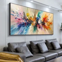 Mintura Handmade Abstract Oil Paintings On Canvas Wall Art Decoration Modern Picture For Home Decor Rolled Frameless Unstretched Painting