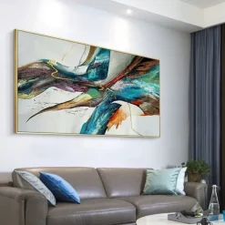 Mintura Handmade Abstract Colorful Oil Paintings On Canvas Wall Art Decoration Modern Picture For Home Decor Rolled Frameless Unstretched Painting