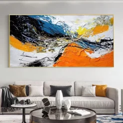 Mintura Handmade Abstract Colorful Oil Paintings On Canvas Wall Art Decoration Modern Picture For Home Decor Rolled Frameless Unstretched Painting