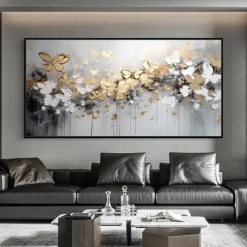 Mintura Handmade Abstract Oil Paintings On Canvas Wall Art Decoration Modern Picture For Home Decor Rolled Frameless Unstretched Painting