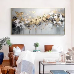 Mintura Handmade Abstract Oil Paintings On Canvas Wall Art Decoration Modern Picture For Home Decor Rolled Frameless Unstretched Painting