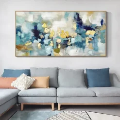 Mintura Handmade Abstract Gold Oil Paintings On Canvas Wall Art Decoration Modern Picture For Home Decor Rolled Frameless Unstretched Painting