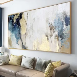 Mintura Handmade Abstract Gold Oil Paintings On Canvas Wall Art Decoration Modern Picture For Home Decor Rolled Frameless Unstretched Painting