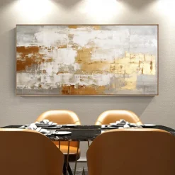 Mintura Handmade Abstract Gold Oil Paintings On Canvas Wall Art Decoration Modern Picture For Home Decor Rolled Frameless Unstretched Painting