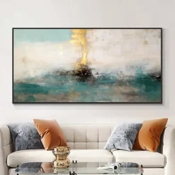 Mintura Handmade Abstract Gold Oil Paintings On Canvas Wall Art Decoration Modern Picture For Home Decor Rolled Frameless Unstretched Painting