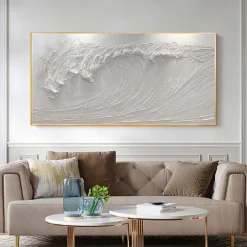 Mintura Handmade 3D Sea Wave Oil Paintings On Canvas Wall Art Decoration Modern Abstract Picture For Home Decor Rolled Frameless Unstretched Painting