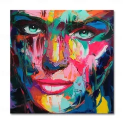 Mintura Handmade Face Oil Paintings On Canvas Wall Art Decoration Modern Abstract Figure Pictures For Home Decor Rolled Frameless Unstretched Painting