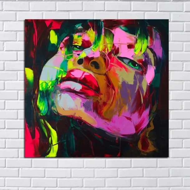 Mintura Handmade Face Oil Painting On Canvas Wall Art Decoration Modern Abstract Figure Picture For Home Decor Rolled Frameless Unstretched Painting