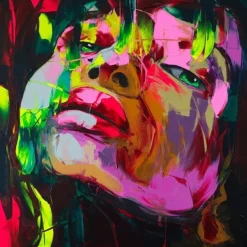 Mintura Handmade Face Oil Painting On Canvas Wall Art Decoration Modern Abstract Figure Picture For Home Decor Rolled Frameless Unstretched Painting