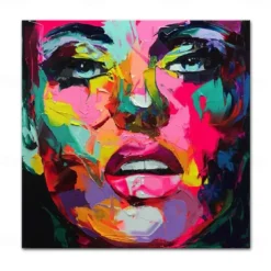 Mintura Handmade Figure Oil Paintings On Canvas Wall Art Decoration Modern Abstract Face Picture For Home Decor Rolled Frameless Unstretched Painting