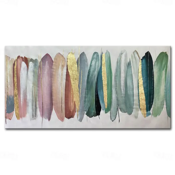 Mintura Handmade Golden Oil Paintings On Canvas Wall Art Decoration Modern Abstract Picture For Home Decor Rolled Frameless Unstretched Painting