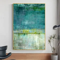 Mintura Handmade Green Abstract Oil Paintings On Canvas Modern Wall Art Room Decoration Picture For Home Decor Rolled Frameless Unstretched Painting