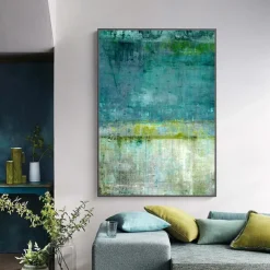 Mintura Handmade Green Abstract Oil Paintings On Canvas Modern Wall Art Room Decoration Picture For Home Decor Rolled Frameless Unstretched Painting