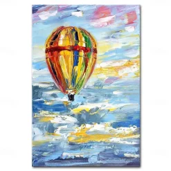 Mintura Handmade Hot Air Balloon Oil Paintings On Canvas Wall Art Decoration Modern Abstract Picture For Home Decor Rolled Frameless Unstretched Painting