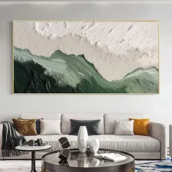 Mintura Handmade Sea Wave Oil Paintings On Canvas Wall Art Decoration Modern Abstract Beach Scenery Picture For Home Decor Rolled Frameless Unstretched Painting