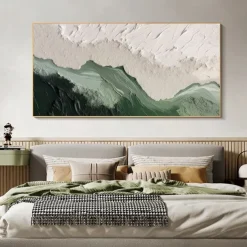 Mintura Handmade Sea Wave Oil Paintings On Canvas Wall Art Decoration Modern Abstract Beach Scenery Picture For Home Decor Rolled Frameless Unstretched Painting