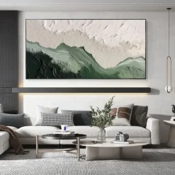 Mintura Handmade Sea Wave Oil Paintings On Canvas Wall Art Decoration Modern Abstract Beach Scenery Picture For Home Decor Rolled Frameless Unstretched Painting