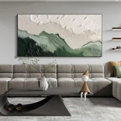 Mintura Handmade Sea Wave Oil Paintings On Canvas Wall Art Decoration Modern Abstract Beach Scenery Picture For Home Decor Rolled Frameless Unstretched Painting