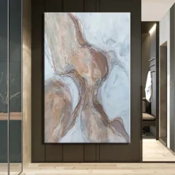 Mintura Handmade Texture Gold Abstract Oil Paintings On Canvas Wall Art Decoration Modern Picture For Home Decor Rolled Frameless Unstretched Painting