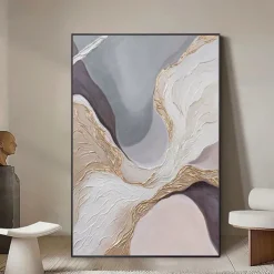 Mintura Handmade Texture Gold Abstract Oil Paintings On Canvas Wall Art Decoration Modern Picture For Home Decor Rolled Frameless Unstretched Painting