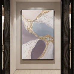 Mintura Handmade Texture Gold Abstract Oil Paintings On Canvas Wall Art Decoration Modern Picture For Home Decor Rolled Frameless Unstretched Painting