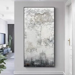 Mintura Handmade Thick Texture Oil Paintings On Canvas Wall Art Decoration Modern Abstract Pictures For Home Decor Rolled Frameless Unstretched Painting