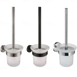Mirror Polished Silver Toilet Brush Holder Matt Black Rustproof SUS304 Stainless Steel Bathroom Accessories High Quality