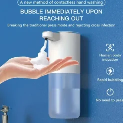 380mL Capacity Automatic Soap Dispenser - Touchless USB Rechargeable and Motion-Sensing Technology