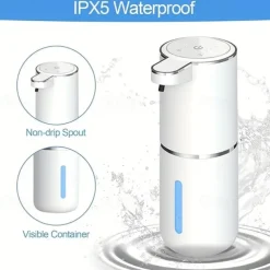 380mL Capacity Automatic Soap Dispenser - Touchless USB Rechargeable and Motion-Sensing Technology