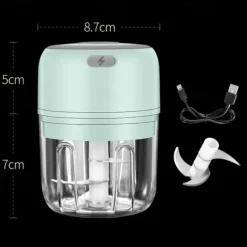 100/250mL Mini Portable Electric Garlic Chopper USB Charging Ginger Masher Machine Sturdy Durable Chili Vegetable Crusher Kitchen Tools Kitchen Accessories