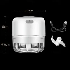 100/250mL Mini Portable Electric Garlic Chopper USB Charging Ginger Masher Machine Sturdy Durable Chili Vegetable Crusher Kitchen Tools Kitchen Accessories