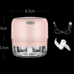 100/250mL Mini Portable Electric Garlic Chopper USB Charging Ginger Masher Machine Sturdy Durable Chili Vegetable Crusher Kitchen Tools Kitchen Accessories