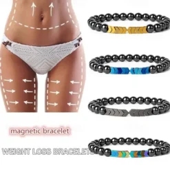 8MM Hematite Magnetic Bracelet, Man Weight Loss Bracelet, Natural Stone Magnetic Bracelet, Slimming Woman Health Care Therapy Jewelry, Creative Small Gift, Holiday Accessory, Birthday Party Supplies, Birthday Gift, Art Craft Ornament Gift