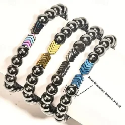 8MM Hematite Magnetic Bracelet, Man Weight Loss Bracelet, Natural Stone Magnetic Bracelet, Slimming Woman Health Care Therapy Jewelry, Creative Small Gift, Holiday Accessory, Birthday Party Supplies, Birthday Gift, Art Craft Ornament Gift