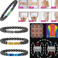 8MM Hematite Magnetic Bracelet, Man Weight Loss Bracelet, Natural Stone Magnetic Bracelet, Slimming Woman Health Care Therapy Jewelry, Creative Small Gift, Holiday Accessory, Birthday Party Supplies, Birthday Gift, Art Craft Ornament Gift