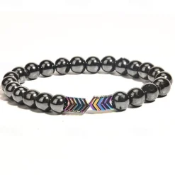 8MM Hematite Magnetic Bracelet, Man Weight Loss Bracelet, Natural Stone Magnetic Bracelet, Slimming Woman Health Care Therapy Jewelry, Creative Small Gift, Holiday Accessory, Birthday Party Supplies, Birthday Gift, Art Craft Ornament Gift